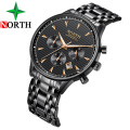 NORTH 7722 metal strap Men Top Brand Luxury New Quartz Watch Men Fashion Casual Sports Watches Waterproof Clock Relogio Masculio